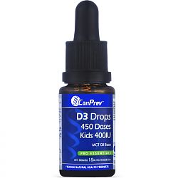 CanPrev D3 Drops for Baby and Kids, 400I.U., 450 drops, 15ml